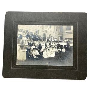 Antique Photograph Womens Group Club Institute Family Framed 1890s